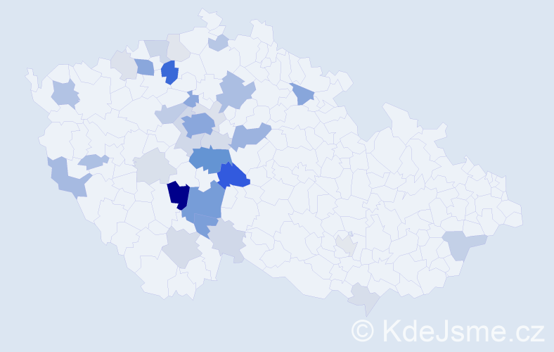 Příjmení: 'Ctiborová', počet výskytů 123 v celé ČR
