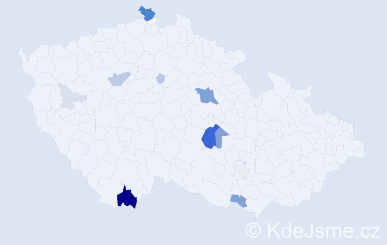 Příjmení: 'Ločárková', počet výskytů 46 v celé ČR