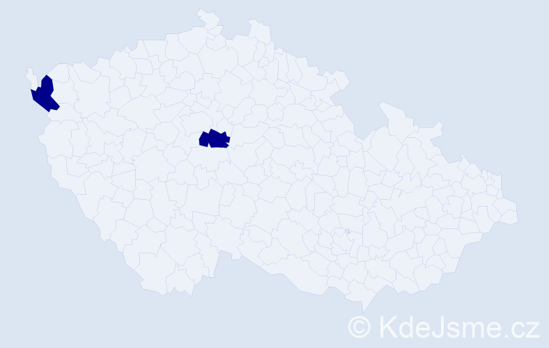 Příjmení: '"P'yatak"', počet výskytů 2 v celé ČR