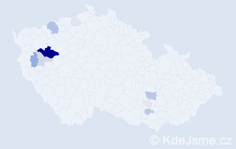 Příjmení: 'Krevová', počet výskytů 18 v celé ČR