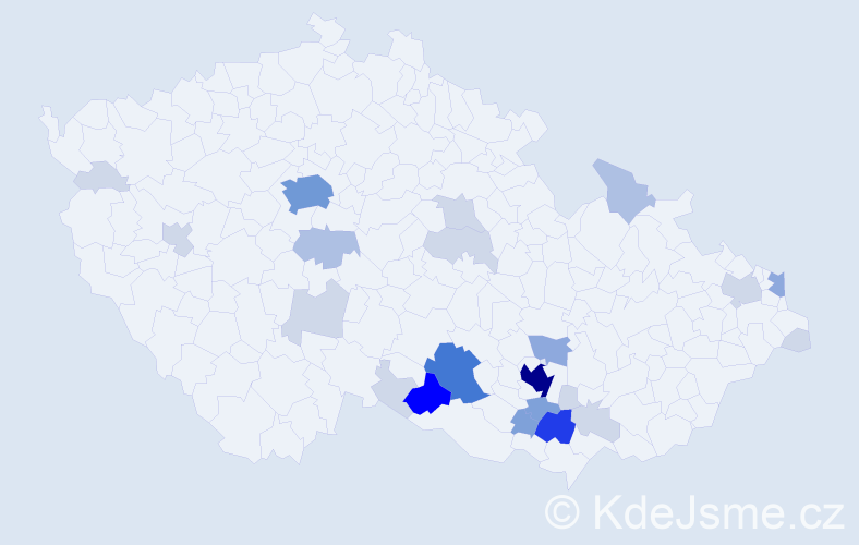 Příjmení: 'Pacas', počet výskytů 78 v celé ČR
