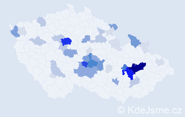 Příjmení: 'Čepl', počet výskytů 151 v celé ČR
