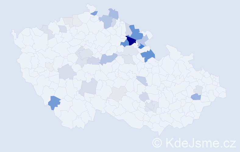 Příjmení: 'Rückerová', počet výskytů 115 v celé ČR