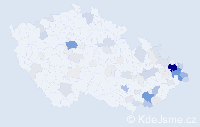 Příjmení: 'Mokrošová', počet výskytů 324 v celé ČR
