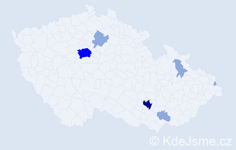Příjmení: 'Krupár', počet výskytů 13 v celé ČR