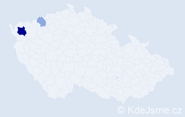 Příjmení: 'Primač', počet výskytů 6 v celé ČR