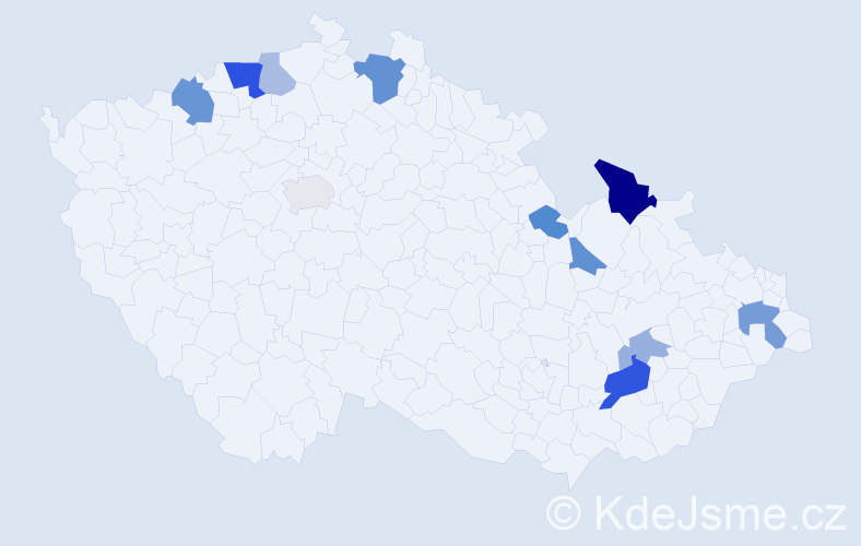 Příjmení: 'Reinelt', počet výskytů 22 v celé ČR