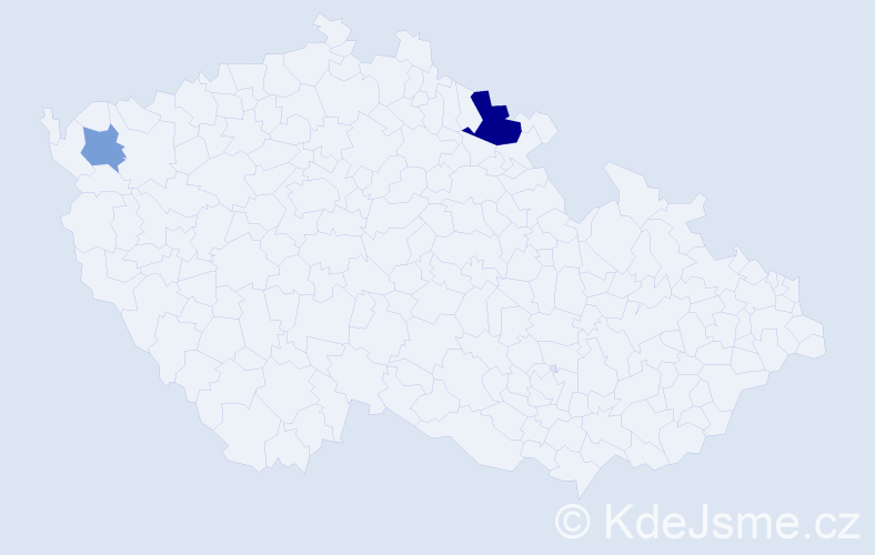 Příjmení: 'Witka', počet výskytů 4 v celé ČR
