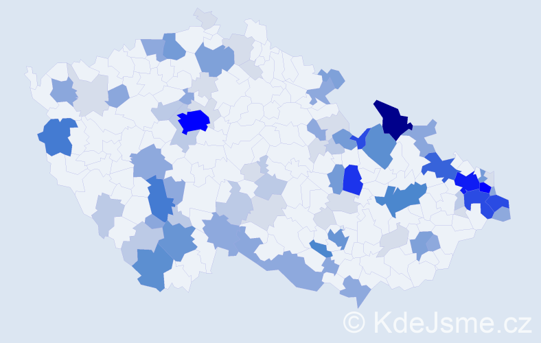 Příjmení: 'Hečková', počet výskytů 324 v celé ČR