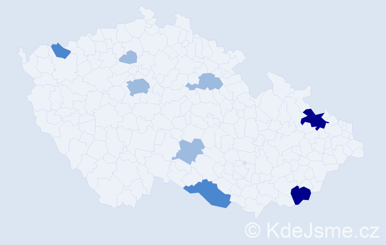 Příjmení: 'Roderová', počet výskytů 16 v celé ČR