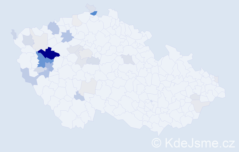 Příjmení: 'Mouleová', počet výskytů 97 v celé ČR