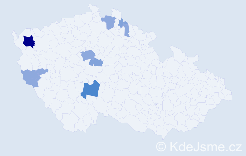 Příjmení: 'Echtner', počet výskytů 22 v celé ČR