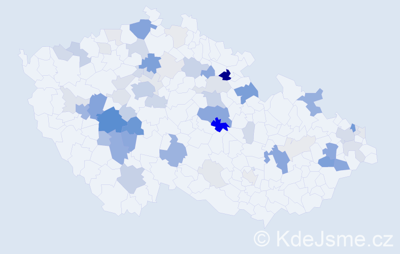 Příjmení: 'Štverák', počet výskytů 208 v celé ČR