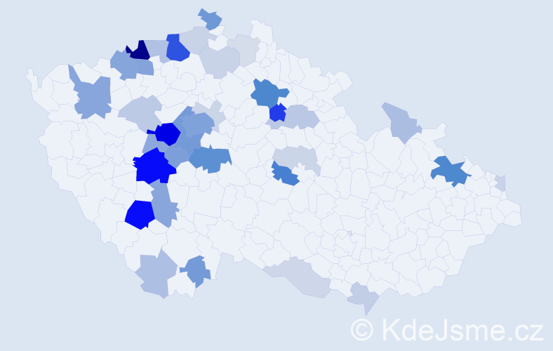 Příjmení: 'Korejsová', počet výskytů 125 v celé ČR