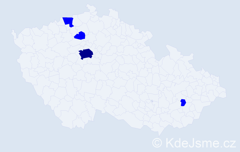 Příjmení: 'Guzáková', počet výskytů 5 v celé ČR