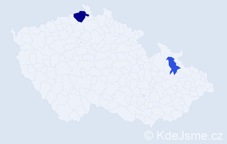 Příjmení: 'Bílcová', počet výskytů 4 v celé ČR