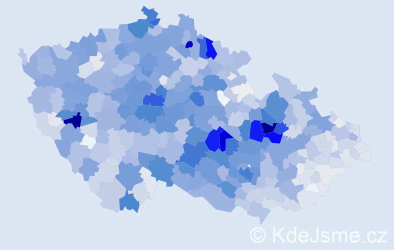 Příjmení: 'Havlíčková', počet výskytů 5293 v celé ČR