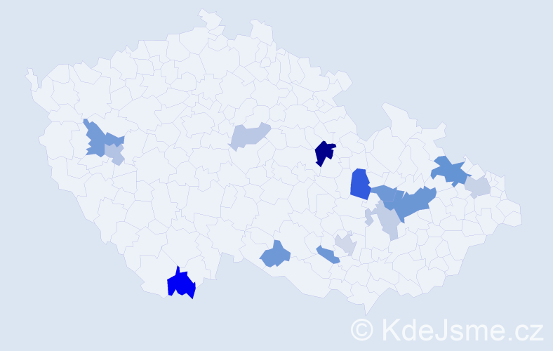 Příjmení: 'Grambalová', počet výskytů 30 v celé ČR