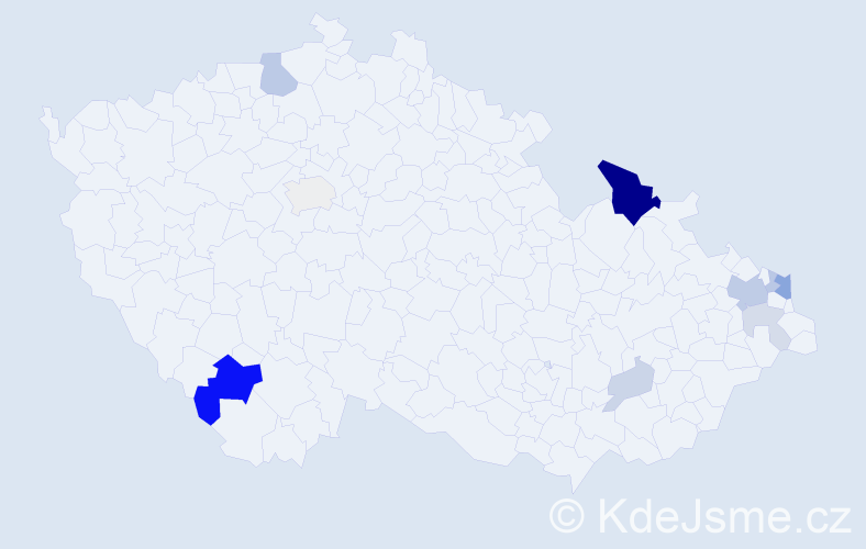 Příjmení: 'Balica', počet výskytů 26 v celé ČR