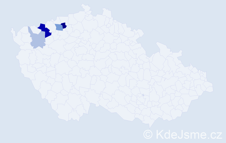 Příjmení: 'Paparegová', počet výskytů 9 v celé ČR