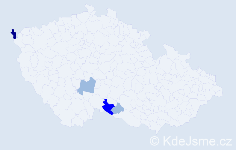 Příjmení: 'Thossová', počet výskytů 9 v celé ČR