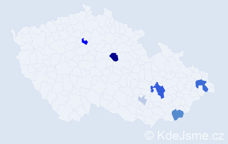 Příjmení: 'Kútny', počet výskytů 8 v celé ČR