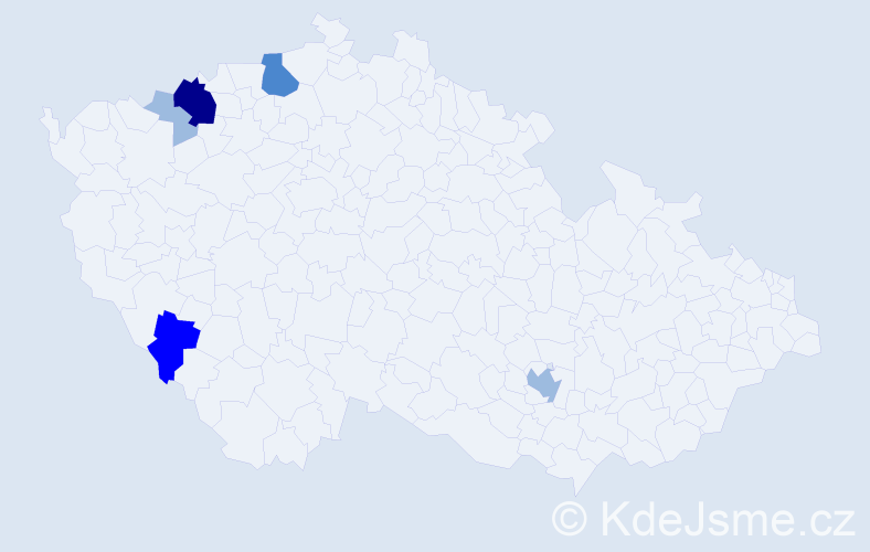 Příjmení: 'Wessela', počet výskytů 11 v celé ČR