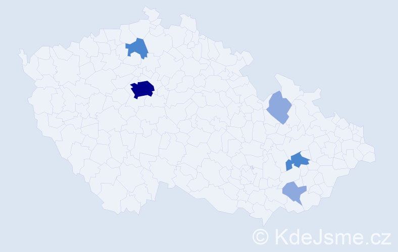 Příjmení: 'Kvašňák', počet výskytů 14 v celé ČR