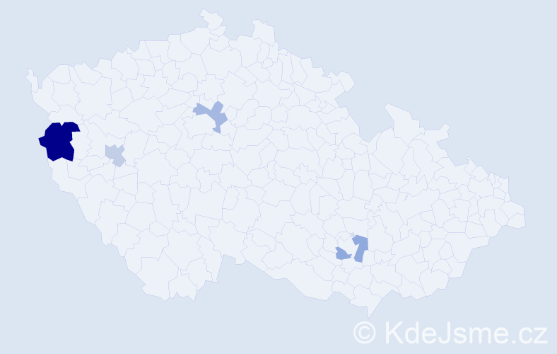 Příjmení: 'Tekin', počet výskytů 6 v celé ČR