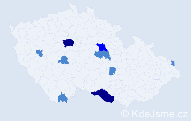 Příjmení: 'Gerbel', počet výskytů 14 v celé ČR