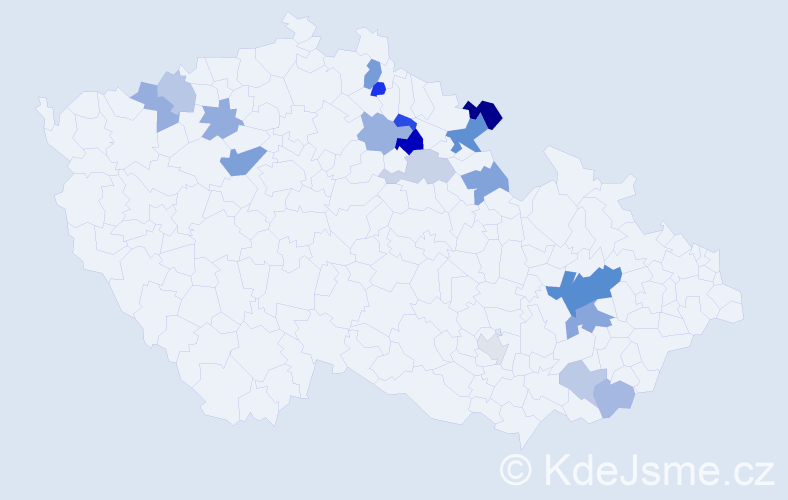 Příjmení: 'Teimerová', počet výskytů 31 v celé ČR