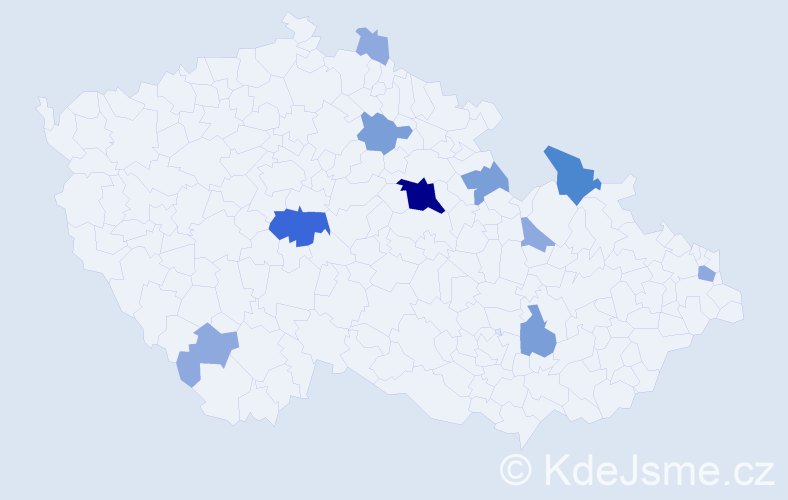 Příjmení: 'Mamiňáková', počet výskytů 24 v celé ČR