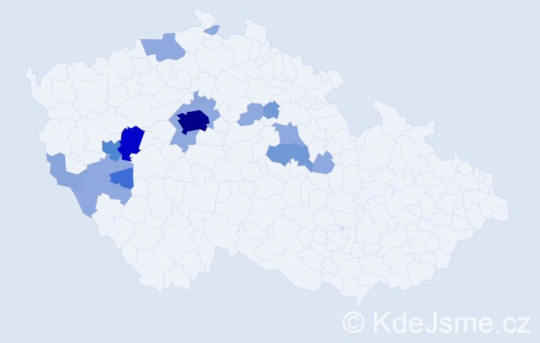 Příjmení: 'Pokšteflová', počet výskytů 48 v celé ČR