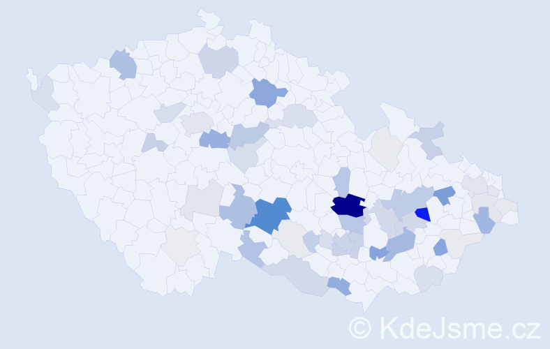 Příjmení: 'Záboj', počet výskytů 246 v celé ČR