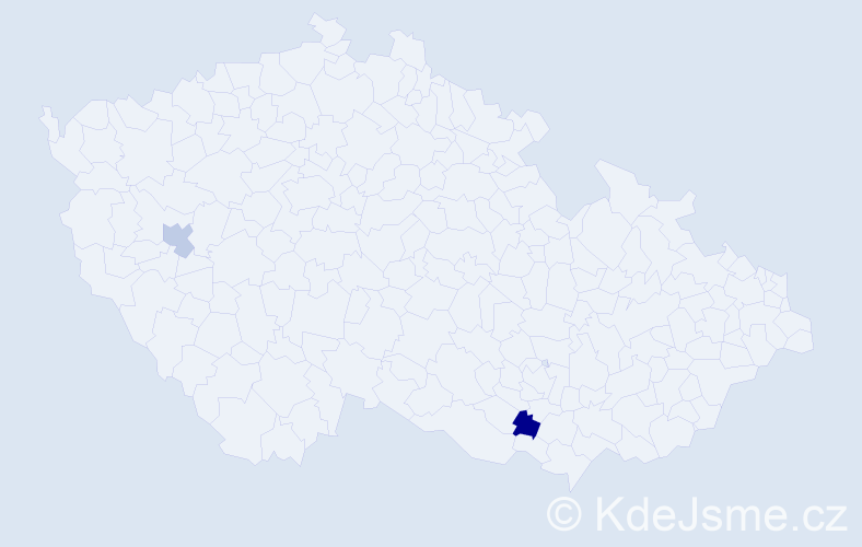 Příjmení: 'Kovačovicová', počet výskytů 2 v celé ČR