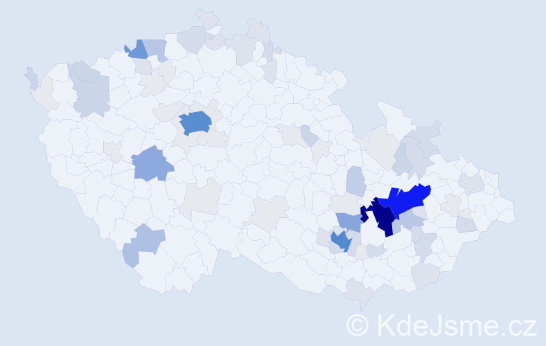 Příjmení: 'Lošťák', počet výskytů 293 v celé ČR
