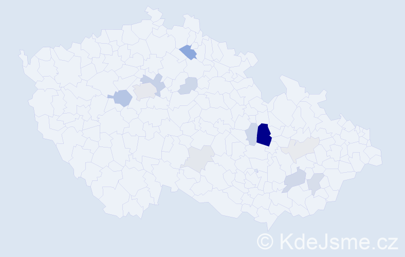 Příjmení: 'Bádal', počet výskytů 36 v celé ČR