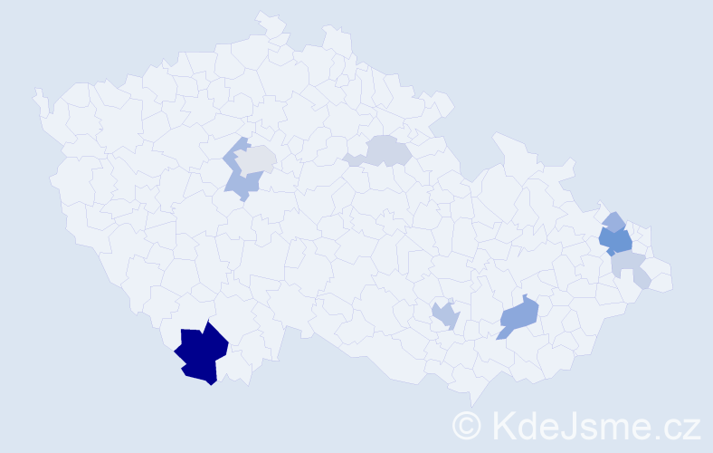 Příjmení: 'Adamíček', počet výskytů 30 v celé ČR