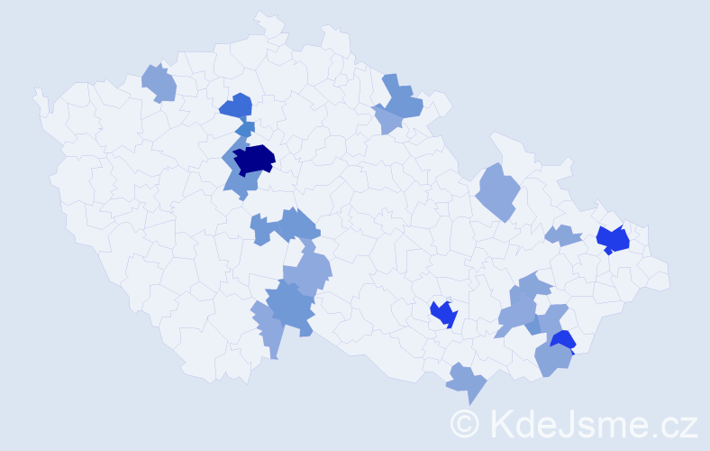 Příjmení: 'Blahoš', počet výskytů 70 v celé ČR