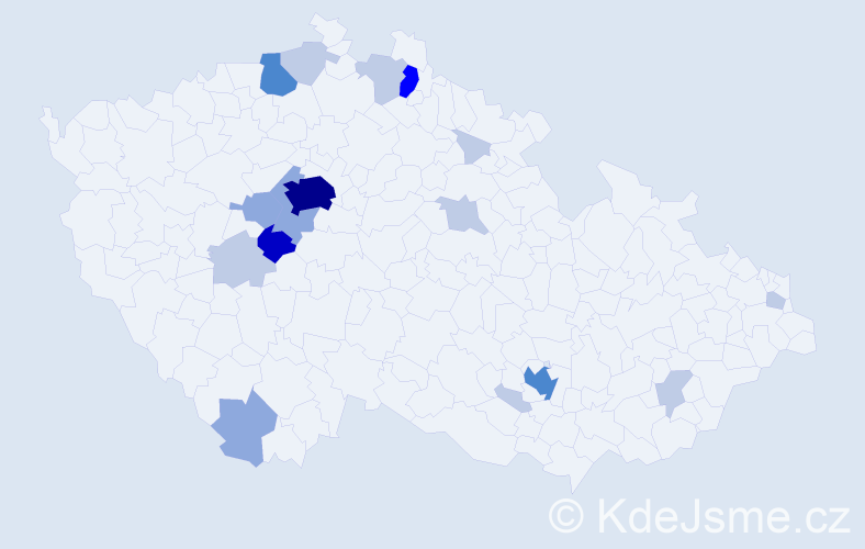 Příjmení: 'Palanová', počet výskytů 51 v celé ČR
