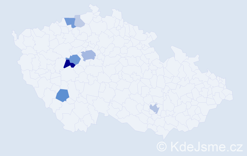 Příjmení: 'Kebert', počet výskytů 25 v celé ČR