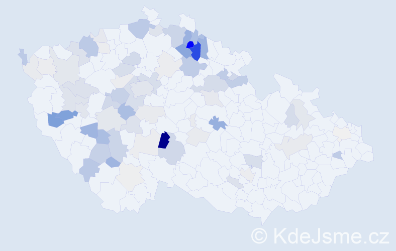 Příjmení: 'Kocour', počet výskytů 221 v celé ČR