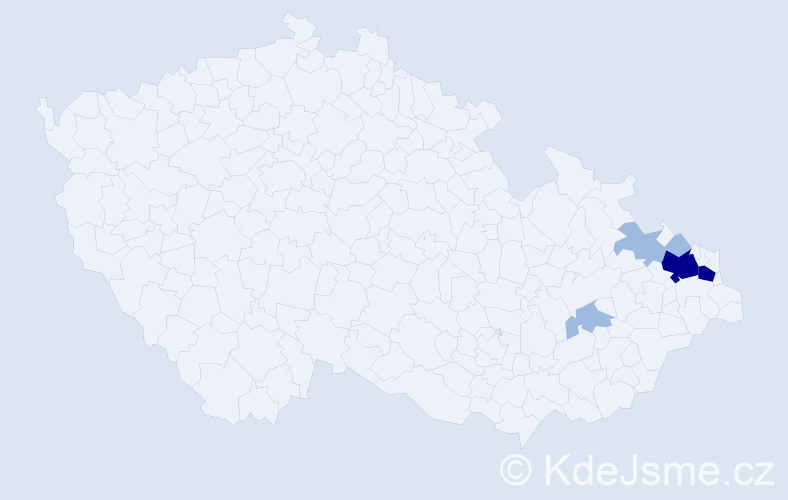 Příjmení: 'Bodura', počet výskytů 11 v celé ČR