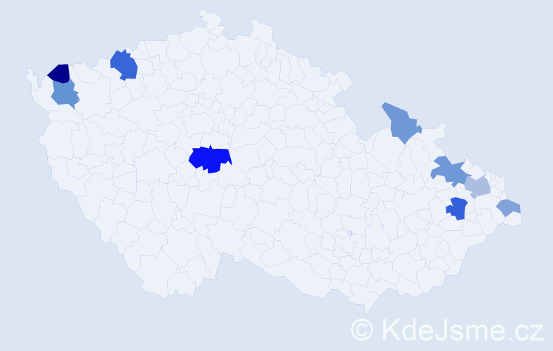 Příjmení: 'Kapušová', počet výskytů 17 v celé ČR