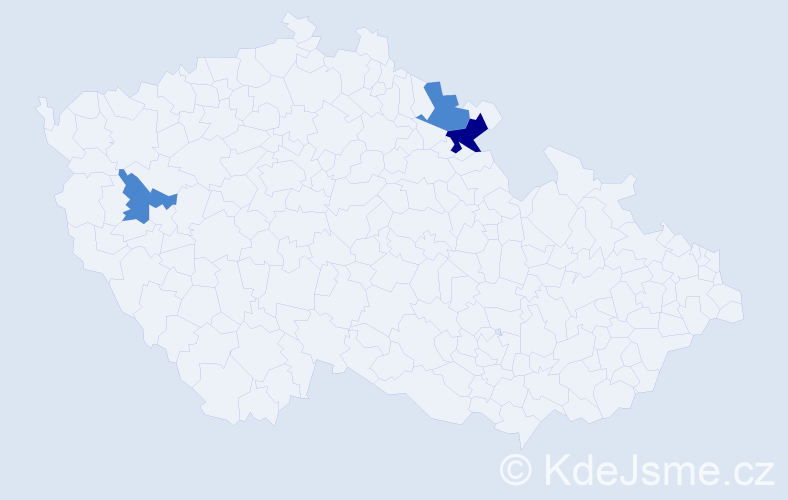 Příjmení: 'Havalcová', počet výskytů 8 v celé ČR