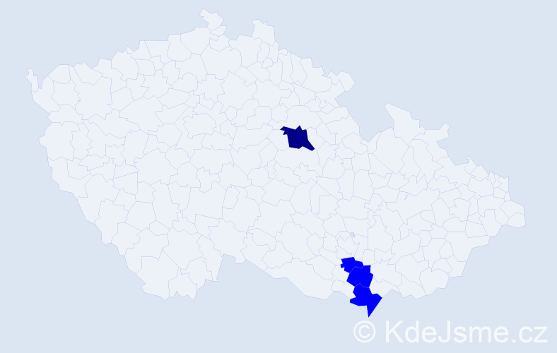 Příjmení: 'Zobáč', počet výskytů 5 v celé ČR
