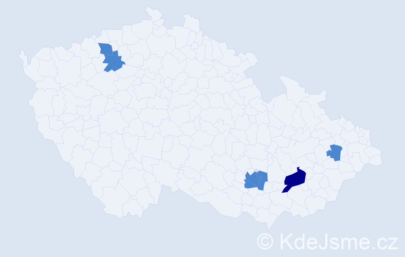 Příjmení: 'Trojčák', počet výskytů 8 v celé ČR