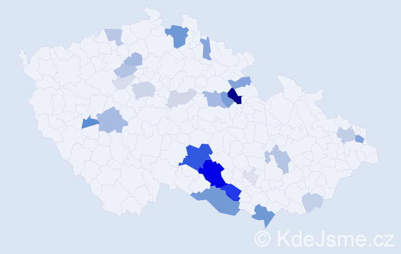 Příjmení: 'Kain', počet výskytů 84 v celé ČR