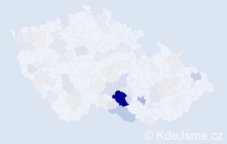 Příjmení: 'Dokulilová', počet výskytů 384 v celé ČR