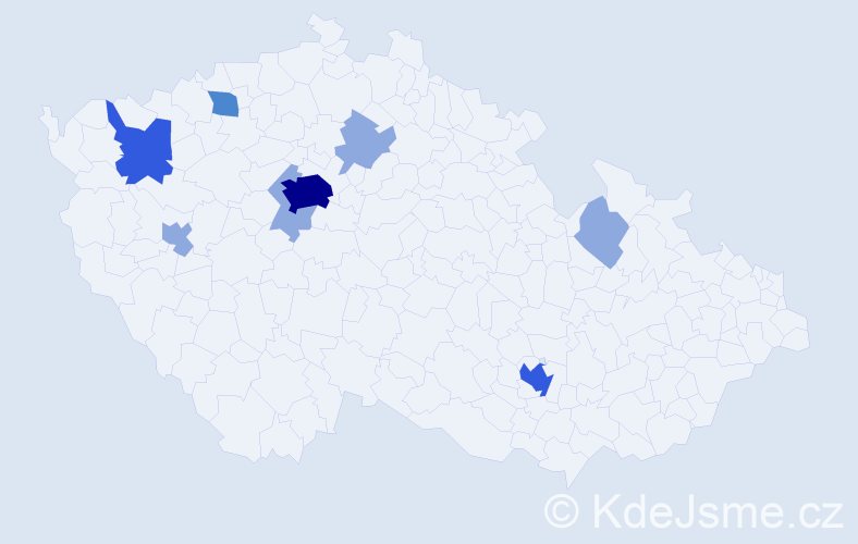 Příjmení: 'Brunn', počet výskytů 17 v celé ČR
